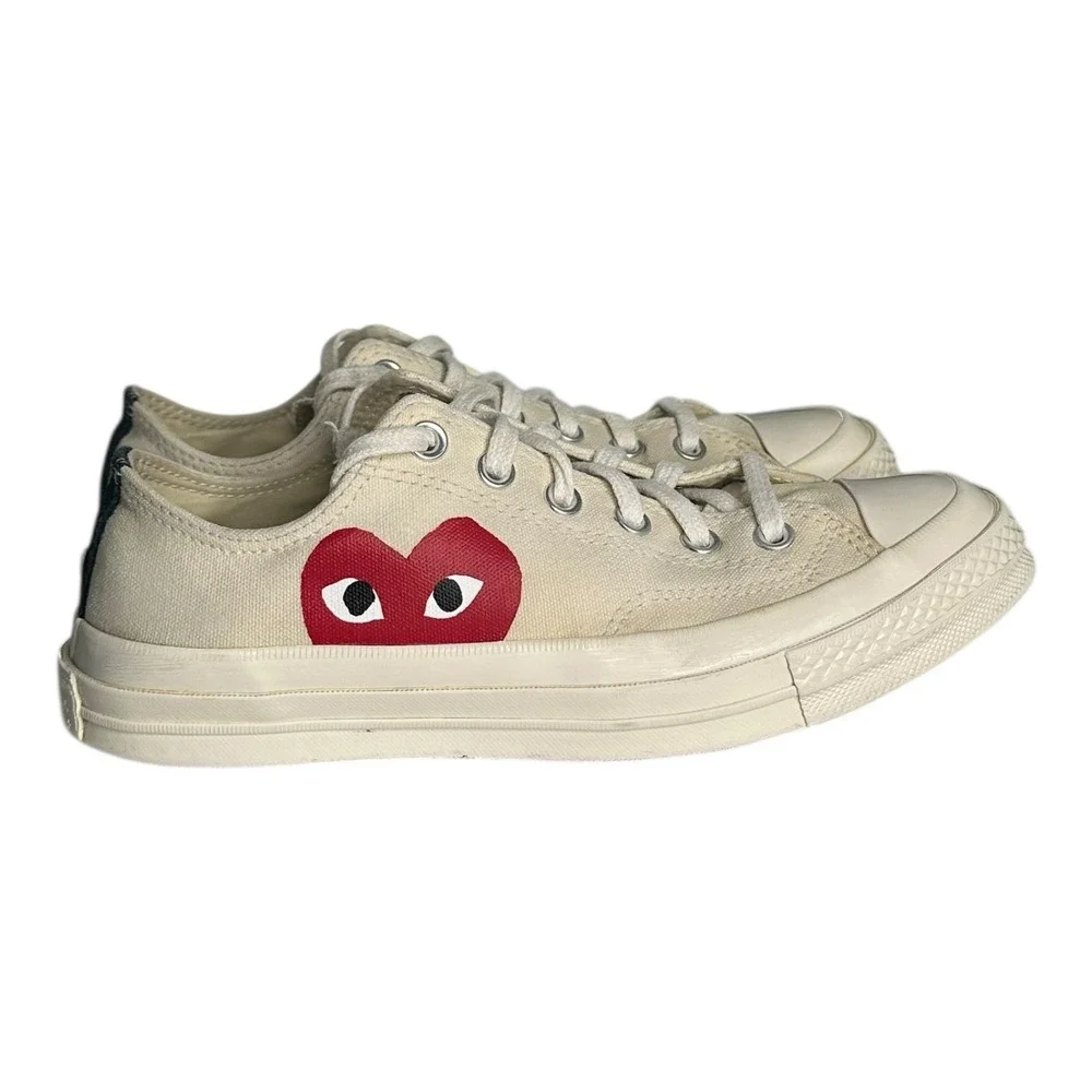 Converse x Play Comme des Garcons Hidden Heart Low Top Beige Sneakers Women's  7